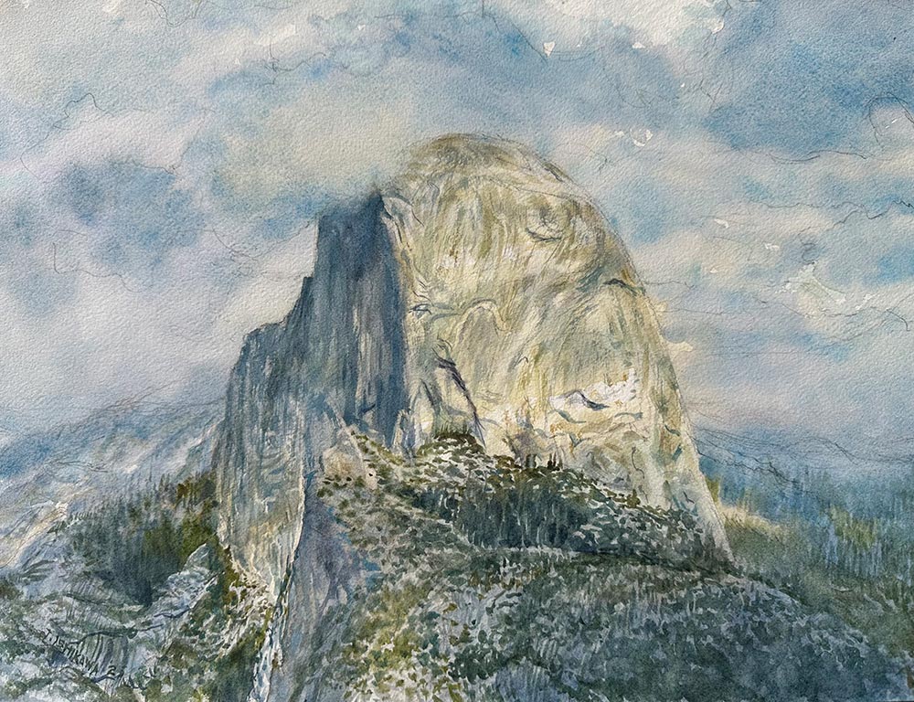 Half Dome in the Clouds