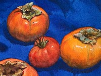 3 Persimmons Intimidating a Tomato